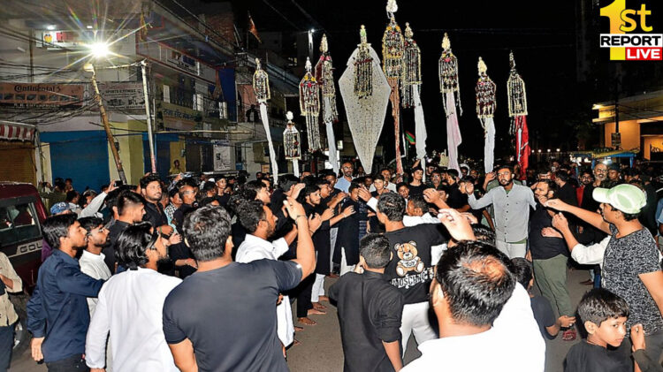 रांची: राजधानी में निकला मुहर्रम का जुलूस, जिला प्रशासन और पुलिस के आला अधिकारी रहे तैनात।