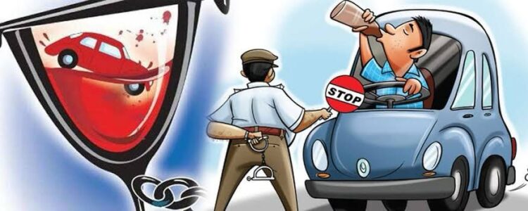 ड्रंक एंड ड्राइव करके वाहन चलाने वालों पर बड़े पैमाने पर चालान किया गया !