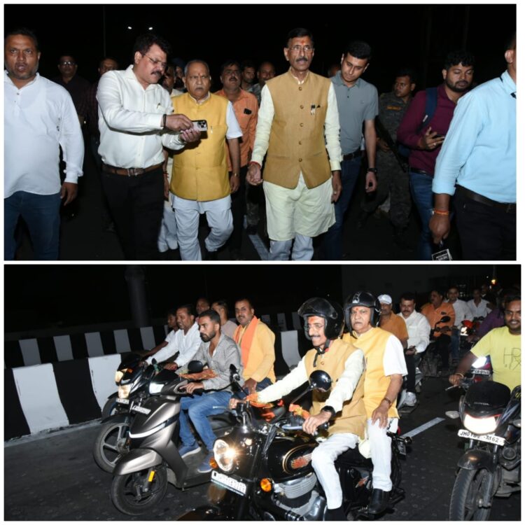 केंद्रीय रक्षा राज्य मंत्री  संजय सेठ ने  रात्रि में रातू रोड स्थित एलिवेटेड रोड का निरीक्षण किया !