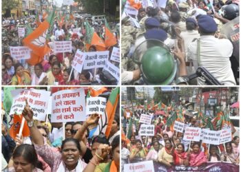 रांची में कांग्रेस दफ्तर पर बीजेपी कार्यकर्ताओं का हंगामा !