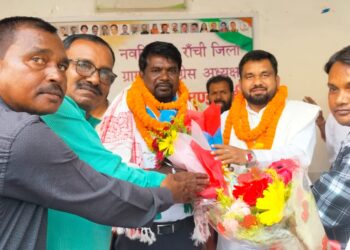 कांग्रेस कमेटी के अध्यक्ष सोमनाथ मुंडा.का स्वागत   हर्षोल्लास के साथ संपन्न हुआ !