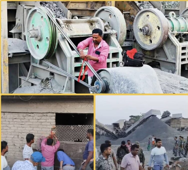 पत्थर व्यवसायी अजहर इस्लाम की दो क्रशर यूनिट सील !