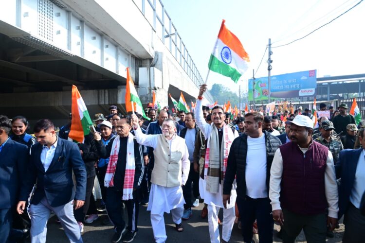 झारखंड राज्यपाल  ने आज राज भवन के मुख्य द्वार से ओटीसी ग्राउंड तक “सरदार @150 पदयात्रा” !